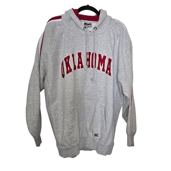 OU Oklahoma Sooners Colosseum Hoodie Gray Red Distressed Raised Letters 2XL - Picture 1 of 6